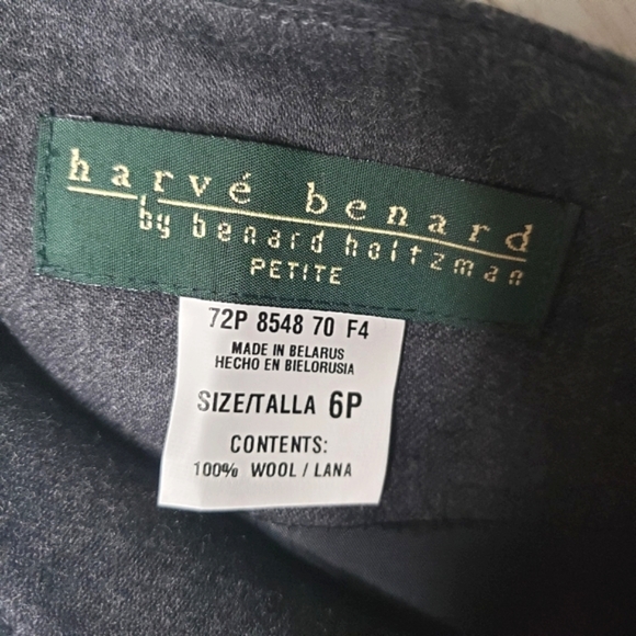 Vintage Harve Benard Skirt A-Line 100% Wool Women's Size 6 Petite Gray - Picture 3 of 9